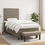 vidaXL Boxspring met matras stof taupe 90x200 cm, Huis en Inrichting, Slaapkamer | Bedden, 90 cm, Eenpersoons, Verzenden, Nieuw