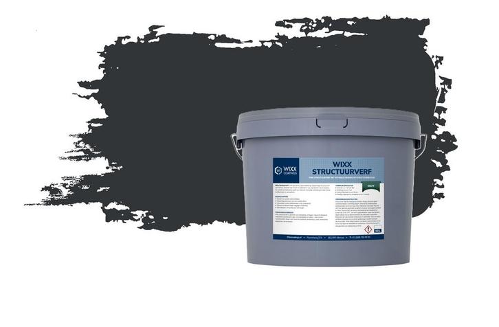 Wixx Structuurverf Mat - 10L RAL 7021 | Zwartgrijs 10L, Doe-het-zelf en Verbouw, Verf, Beits en Lak, Verf, Zwart, Nieuw, 5 tot 10 liter