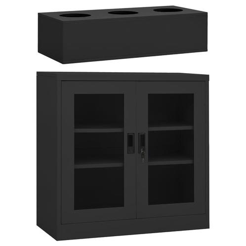 vidaXL Kantoorkast met plantenbak 90x40x113 cm staal, Huis en Inrichting, Kasten | Overige, Nieuw, Verzenden
