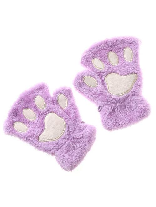 Dierenpoot Vingerloze Handschoenen Lila Pluche Vingerloos Po, Hobby en Vrije tijd, Feestartikelen, Carnaval, Feestartikel, Nieuw