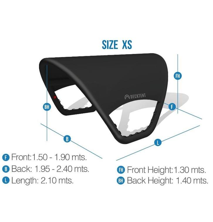 Opblaasbare Bimini Maat XS Zwart - Decktent, Watersport en Boten, Accessoires en Onderhoud, Nieuw, Ophalen of Verzenden