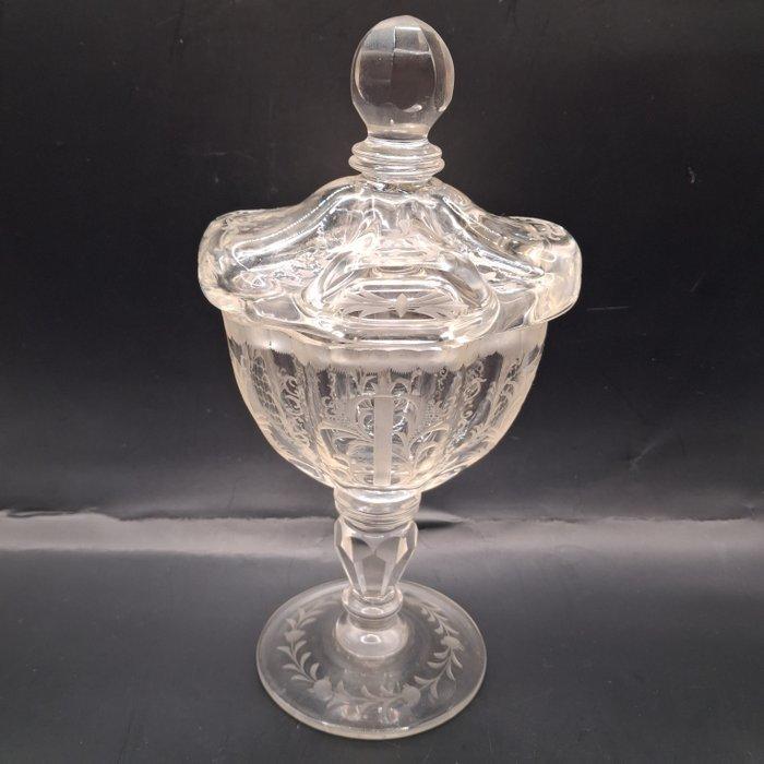 dekselvaas - Kristal - Antieke dekselbeker, Antiek en Kunst, Antiek | Glas en Kristal