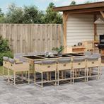 vidaXL 13-delige Tuinset met kussens poly rattan gemengd, 2 zitplaatsen, Nieuw, Tuinset, Verzenden