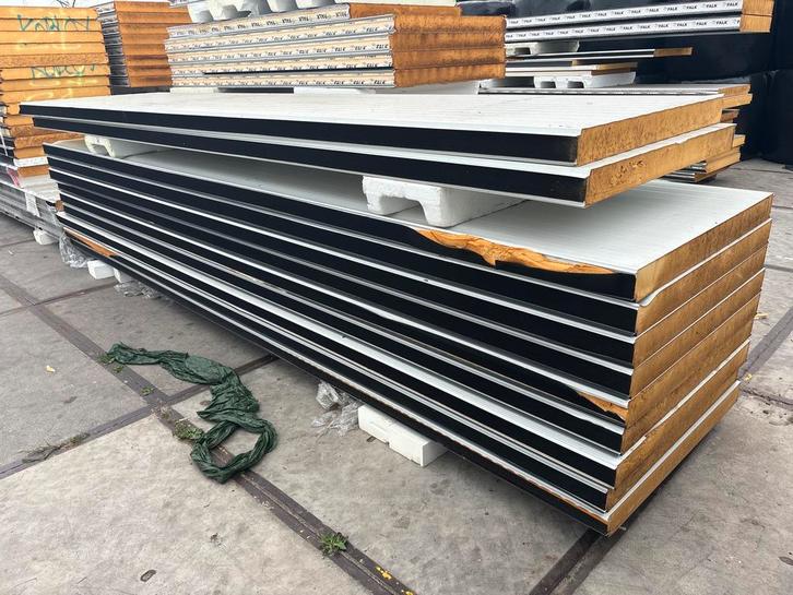 Wandpanelen, sandwichpanelen, 100 mm, Antraciet en wit - €11, Doe-het-zelf en Verbouw, Platen en Panelen, Nieuw, Verzenden