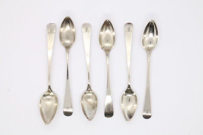 Lepel (6) - .800 zilver - theelepels, Antiek en Kunst, Antiek | Goud en Zilver