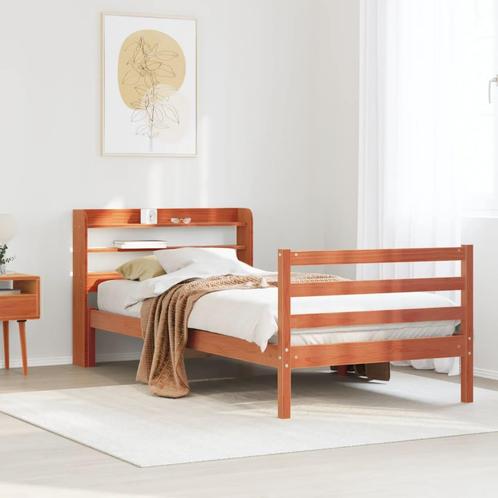 vidaXL Bedframe zonder matras massief grenenhout wasbruin, Huis en Inrichting, Slaapkamer | Bedden, Bruin, Nieuw, Hout, Eenpersoons