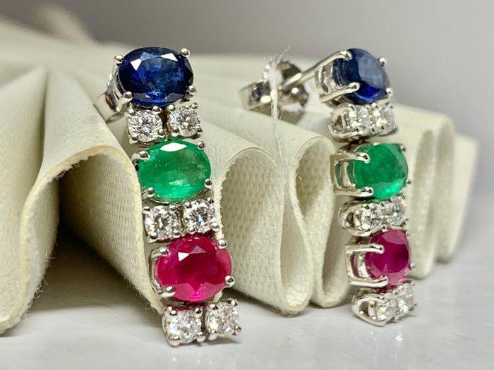 Pala Diamond - Statement oorbellen - 18 karaat Witgoud -, Sieraden, Tassen en Uiterlijk, Antieke sieraden