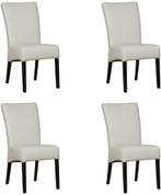 Set van 4 Lichtgrijze leren landelijke eetkamerstoelen - Tol, Overige kleuren, Nieuw, Leer, Ophalen of Verzenden