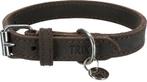 Trixie Halsband Hond Rustic Vetleer Donkerbruin - 27-34X1,8, Verzenden, Nieuw