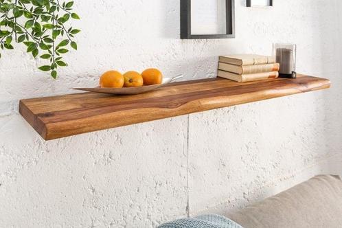Stevige wandplank MAMMUT 80cm Sheesham plank met boomrand -, Huis en Inrichting, Woonaccessoires | Wandplanken en Boekenplanken