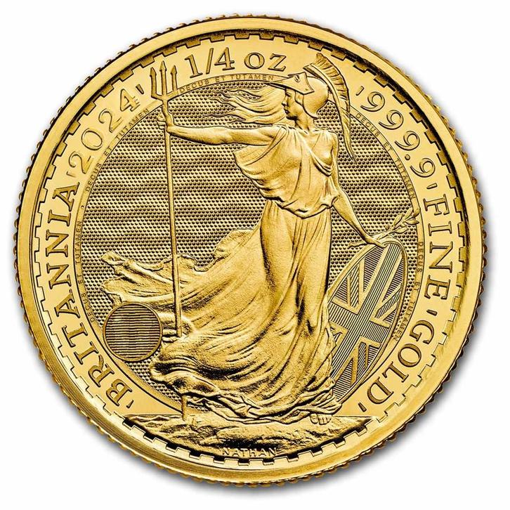 Gouden Britannia 1/4 oz 2024 (King Charles), Postzegels en Munten, Munten | Europa | Niet-Euromunten, Losse munt, Goud, Overige landen
