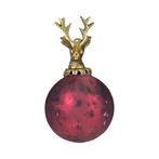 decoratie bal hert antiek rood 8cm, Verzenden, Nieuw