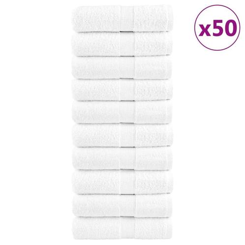 vidaXL Gastendoekjes SOLUND 50 st 600 g/m² 30x50 cm wit, Huis en Inrichting, Badkamer | Badtextiel en Accessoires, Wit, Nieuw