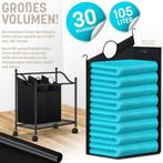 Wasmand 3 vakken - Wassorteerder - 105 Liter - Zwart - KESSE, Verzenden, Nieuw