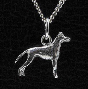 Zilveren Black and tan terrier ketting hanger - klein, Sieraden, Tassen en Uiterlijk, Kettinghangers, Verzenden