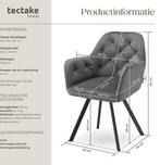 2dekans | tectake® - Draaistoel in fluweellook -, Huis en Inrichting, Stoelen, Ophalen of Verzenden, Zo goed als nieuw