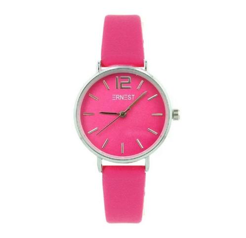 Ernest horloge - Fuchsia, Sieraden, Tassen en Uiterlijk, Horloges | Dames, Polshorloge, Nieuw, Overige merken, Overige materialen