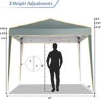 Partytent - Opvouwbaar - 3x3m - Paviljoen - Easy up - Grijs, Verzenden, Nieuw