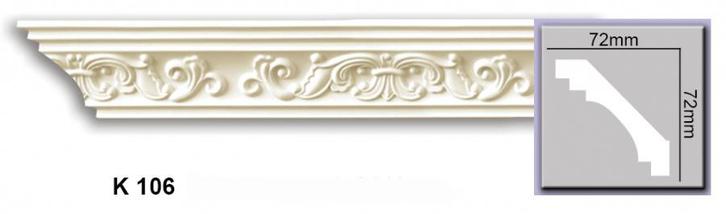 Kroonlijst K106 (72 x 72 mm), polyurethaan, lengte 2 m, Doe-het-zelf en Verbouw, Plinten en Afwerking, Nieuw, Ophalen of Verzenden