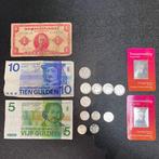 Nederland. Lot div. Zilver, Bankbiljet, zilveren postzegel, Postzegels en Munten, Munten | Nederland