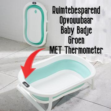 Opklapbaar BabyBad met Thermometer - Groen beschikbaar voor biedingen