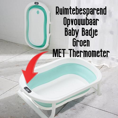 Opklapbaar BabyBad met Thermometer - Groen, Kinderen en Baby's, Badjes en Verzorging, Nieuw, Verzenden