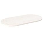 vidaXL Tafelblad ovaal 110x55x2,5 cm massief grenenhout wit, Verzenden, Nieuw