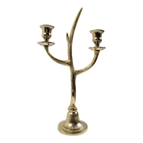 Kaarsen Standaard gewei goud 2 h38cm, Huis en Inrichting, Woonaccessoires | Overige, Verzenden