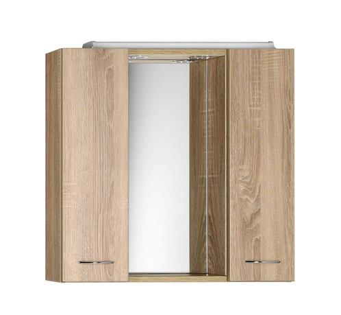 Aqualine Keramia Fresh LED-spiegelkast 70x60cm oak platin, Huis en Inrichting, Woonaccessoires | Spiegels, Ophalen of Verzenden
