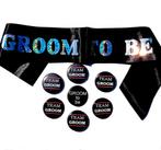 Set met 1 sjerp en 1 button Groom to Be zwart en 6 buttons, Hobby en Vrije tijd, Feestartikelen, Verzenden, Nieuw, Feestartikel
