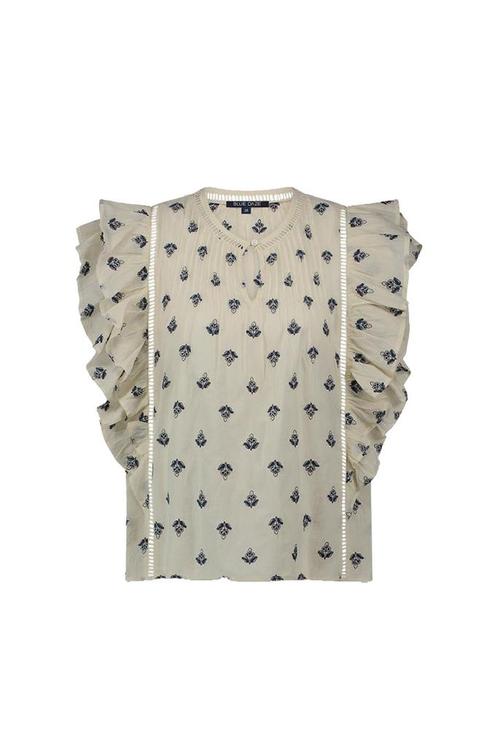 -50% Summum  Summum 2s3289-11950 top blue daze embroidery  m, Kleding | Dames, Tops, Wit, Nieuw, Verzenden