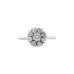 Witgouden entourage ring met diamant 14 krt, Sieraden, Tassen en Uiterlijk, Ringen, Verzenden, Zo goed als nieuw, Wit, Goud