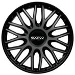 4-Delige Sparco Wieldoppen  Roma 15-inch grijs/zwart, Auto diversen, Wieldoppen, Verzenden, Nieuw