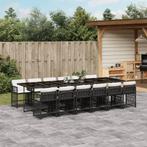 vidaXL 13-delige Tuinset met kussens poly rattan zwart, Tuin en Terras, Tuinsets en Loungesets, 2 zitplaatsen, Nieuw, Tuinset