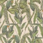 Profhome 394132-GU Bloemen behang jungle mat crème groen, Huis en Inrichting, Stoffering | Behang, Verzenden