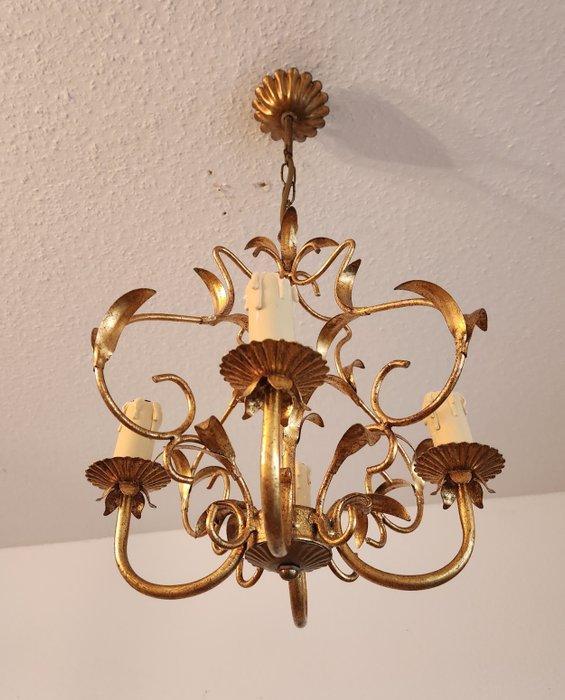 Kroonluchter - Verguld, IJzer - Blattgoud met de hand, Antiek en Kunst, Antiek | Overige Antiek