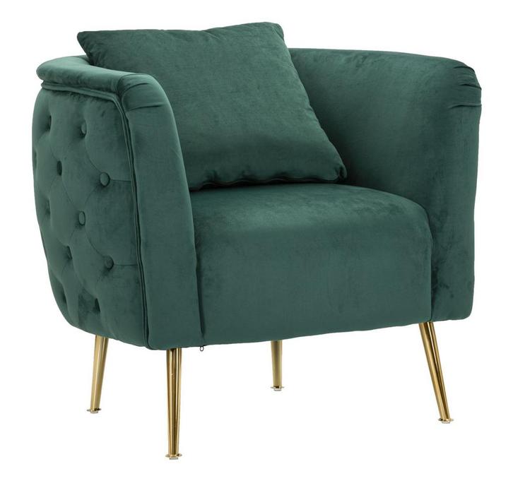 FAUTEUIL BUCAREST GROEN CM 76X74X73, Huis en Inrichting, Fauteuils, Ophalen of Verzenden