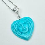 Turquoise - Zilver - Ketting met hanger - NATUURLIJKE TURKSE, Nieuw