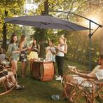 Parasol zweefparasol Ciccio Ø 350cm met beschermhoes - grijs, Tuin en Terras, Zonneschermen, Verzenden, Nieuw
