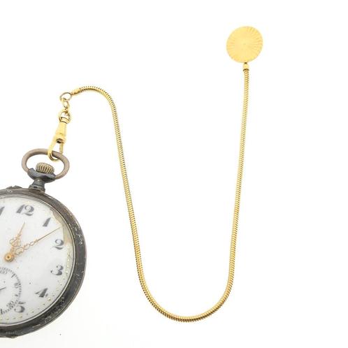 Gouden vestzak horlogeketting (voor aan een zakhorloge) |..., Sieraden, Tassen en Uiterlijk, Antieke sieraden, Goud, Ophalen of Verzenden