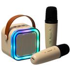 Karaoke Set Met 2 Microfoons - Draagbare Bluetooth USB LED, Ophalen of Verzenden, Nieuw