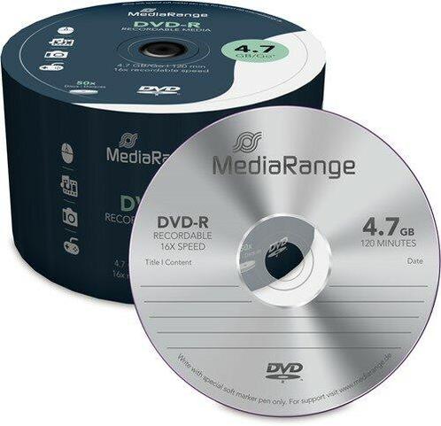 MediaRange DVD-R 4.7 GB 50 stuks, Computers en Software, Beschrijfbare discs, Nieuw, Verzenden