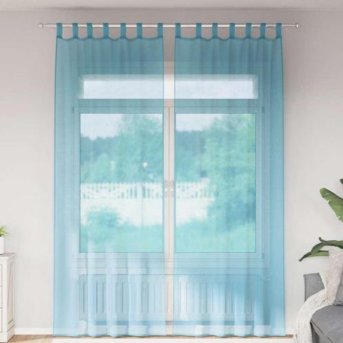 vidaXL Gordijnen voile met roedezakken 2 st turkoois, Huis en Inrichting, Stoffering | Gordijnen en Lamellen, Nieuw, Verzenden