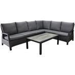 Dallas hoek loungeset 5 delig antraciet, Ophalen of Verzenden, Nieuw, Wicker