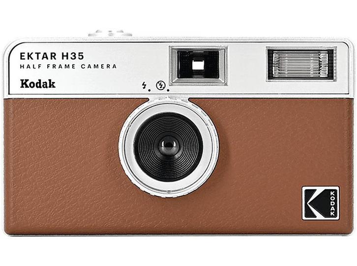 Kodak -  Ektar H35 Analoge Retrocamera Met Flits  - Bruin, Audio, Tv en Foto, Fotocamera's Analoog, Nieuw, Kodak, Verzenden