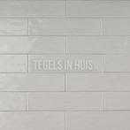 Wandtegel cottage 7,5x30 glans licht grijs handvormlook met, Nieuw, Ophalen of Verzenden, 10 m² of meer, Wandtegels