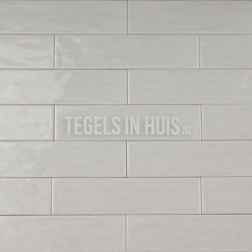 Wandtegel cottage 7,5x30 glans licht grijs handvormlook met, Doe-het-zelf en Verbouw, Tegels, Wandtegels, Nieuw, 10 m² of meer