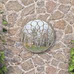 vidaXL Tuinspiegel rond 60x3 cm ijzer zandkleurig, Huis en Inrichting, Verzenden, Nieuw