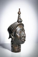 Bronzen koninklijk hoofd - Bini Edo - Benin, Antiek en Kunst