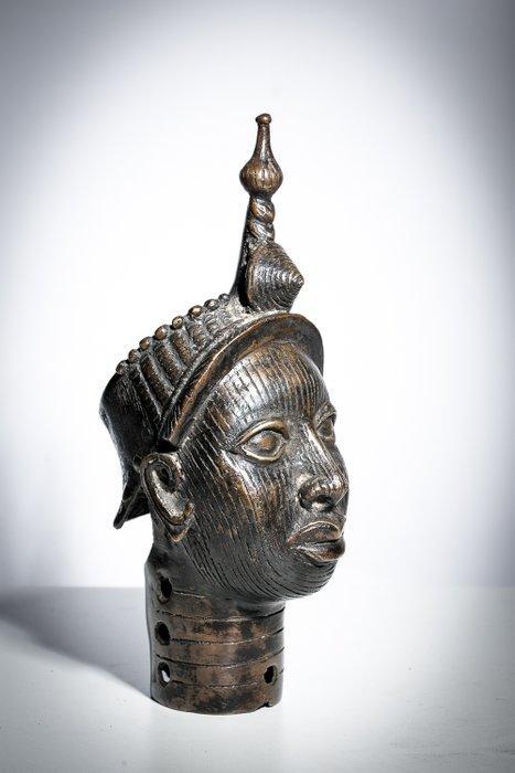 Bronzen koninklijk hoofd - Bini Edo - Benin, Antiek en Kunst, Kunst | Niet-Westerse kunst